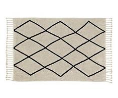 Lorena Canals Tappeto Lavabile Bereber 100% Cotone -Beige- Nero- 140x200 cm