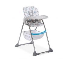 Hauck Sit N Fold Seggiolone Pappa, da 6 Mesi, Schienale Inclinabile, Grande Cesta, Vassoio Regolabile e Rimovibile, Pieghevole, Compatto e Piccolo, Circles Blue
