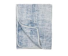Meyco 455022 - Coperta in mussolina e mussola idrofila, 100% cotone, 120 x 120 cm, 3 strati, serie Fine Lines, motivo double-face, colore: Blu jeans