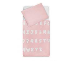 Jollein, copripiumino e federa, copripiumino e federa 140 x 200 cm ABC, copripiumino e federa 140 x 200 cm ABC blush rosa, rosa blush