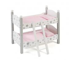 Letto a castello per bambole, motivo stelle, colore: grigio
