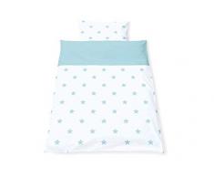 Pinolino 630022-2 - Biancheria da lettino, double-face, motivo stelle, 2 pz, colore: azzurro