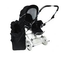 Eichhorn Passeggino sportivo con cinghie in cuoio, Nero (schwarz)