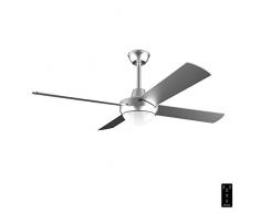 Cecotec Ventilatore da soffitto ForceSilence Aero 570. 4 pale, 3 velocità con luce e funzione invernale 52 argento