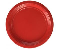 Amscan 64015-40 - Set di piatti da dessert usa e getta in carta resistente, 20 pezzi, colore: rosso