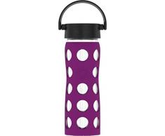 Lifefactory - Bottiglia in vetro con tappo classico, colore: Blu, Vetro, prugna, 475 ml