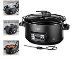 Russell Hobbs Sous Vide Slow Cooker 25630-56, 350 W, 6.5 Litri, Pentola in Ceramica, Nero