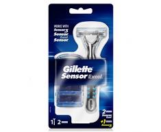 Gillette SensorExcel Rasoio da Uomo + SensorExcel e Sensor3 Lame di Ricambio, 2 + 1 Testine
