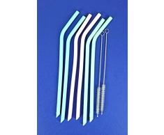 Yoko Design - Set di 6 cannucce in silicone riutilizzabili