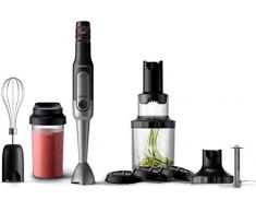Philips Frullatori HR2657/90 Mixer a Immersione, Acceleratore di Velocità SpeedTouch, Include Accessorio Spiralizzatore, Frusta, Tritatutto XL, Borraccia On-The-Go, 800 W, Acciaio Inox