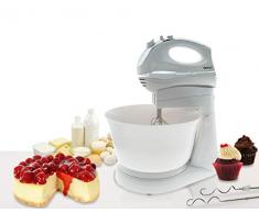 Sogo Bat-SS-14290 - Impastatrice a frusta, 300 W, 2 litri, in plastica priva di BPA, 5 velocità, colore: bianco e cromato