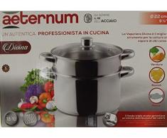 Aeternum Divina Vaporiera, Acciaio, Adatto allInduzione, Diametro 22 cm