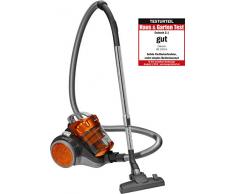 Clatronic BS ECO della Cyclon Twin Spin Aspirapolvere senza sacco con extra ampio raggio d azione, circa 8,3 m anthrazit/orange.