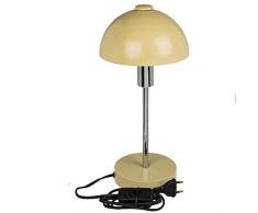 Lampada da tavolo color crema in metallo