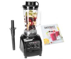 Frullatore Ultratec Power 2,0 litri senza BPA, 1.500 Watt, 32.000 giri/min, 6 lame in acciaio inossidabile con libro Smoothie nero