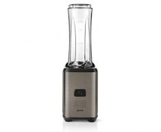 BLACK+DECKER Bxjba350E Frullatore con Caraffa Portatile, 300 W, 600 milliliters, Acciaio inox, Grigio