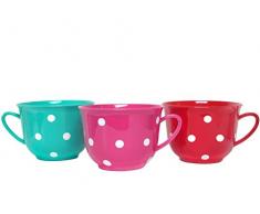 Italplastix Set 12 Tazze tè con Manico Decoro Bolli 545 Arredo Tavola