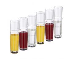 Relaxdays 10023421 Set Bicchieri 12 Pezzi, per Cocktail Acqua Succhi, 300 ml, Cilindrici, Lavabili in Lavastoviglie, Trasparente, Vetro