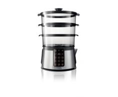 Philips HD9190/30 Vaporiera con Infusore di Aromi, 3 cestelli, Ricettario, Capacità 9 l, Acciaio Inox