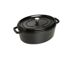 Staub Cocotte Single pan - Padella, Ghisa, Nero, 6,7 L, 33 cm, 7,2 kg