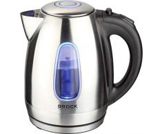 brock Electronics wk-06-ss bollitore elettrico, 2200 W, 1.7 litri, 5 Decibel, Acciaio inossidabile, Argento