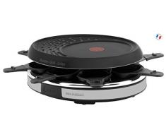 Tefal Déco 8 Inox & Design RE1378 8persona(e) 1050W Nero, Acciaio inossidabile griglia per raclette