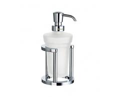 SMEDBO Soap Dispenser Free Standing, Polished Chrome FK201 Contorno Porta Sapone, Porcellana, Argento