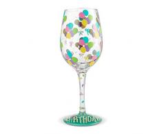 Lolita 6004357 Bicchieri da Vino Birthday Ballon, Vetro