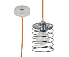 CD Cables-Spring-All, Lampada Sospensione, Pendel Colorato, Cavo Tessile Lamé Rame Da 1 Metro