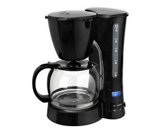 Team Kalorik Caffettiera a Filtro con Timer, Capacità 1.25 L, Caraffa in vetro, Fino a 10 tazze, 800 W Nero, TKG CM 1017 BT