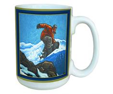 Tree-Free Greetings 46081 15 oz Paul A. LanquistSnowboarder Ceramic Mug with Full-Sized Handle