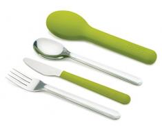 Joseph Joseph Go Eat Set Posate, Acciaio Inossidabile, Verde, 3 Pezzi