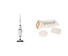 Rowenta RH8037WA Powerline Extreme, Scopa Elettrica con Sacco e con Filo, Capacità 2.2 l, Potenza 750 W, Bianco & ZR0050 Set 5 Sacchi Scope + 2 Microfiltri per Aspirapolvere