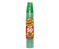 Amscan International 436800-03 - Bicchieri di carta da 340 ml, confezione da 50, colore: Verde
