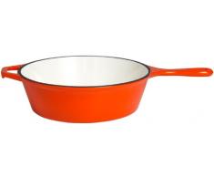 PaellaWorld 9740 - Padella in ghisa smaltata, ø 25,5 cm, colore: Arancione/Bianco