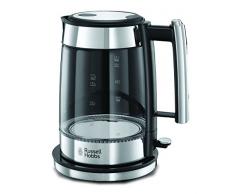 Russell Hobbs Elegance in Vetro 23830-70 Bollitore, Filtro Rimovibile e Lavabile, Avvolgicavo, Elemento di riscaldamento, 2200 W, 1.7 L, Acciaio, Nero