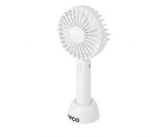 Pifco, mini ventilatore portatile, caricatore USB, 3 impostazioni di velocità Ventilatore palmare bianco
