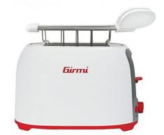 Girmi Tp10 Tostapane, 750 Watt, Plastica, Bianco/Rosso