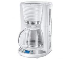 Russell Hobbs Inspire Macchina del caffè Americano, 1100 W, 1.25 Litri, Cromato, Bianco
