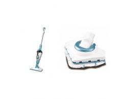 BLACK+DECKER FSMH1321J-QS Lavapavimenti a Vapore Steam-Mop 12 in 1, con Generatore di Vapore Portatile, Bianco/Acqua + FSMHDA-XJ Mini Testa Pulente Triangolare Multifunzione
