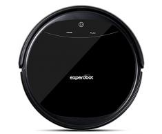 Experobot EX501, robot aspirapolvere per pavimenti duri e tappeti, alta potenza aspirante, design super sottile, autoricarica, silenzioso, nero