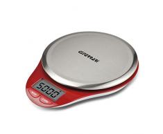 G3Ferrari G20082 Bilancia da Cucina Elettronica con Piatto Inox 1gr/5kg, Rosso