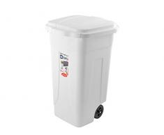 Bidone raccolta differenziata Mobil Plastic Lt. 80 con ruote - Bianco