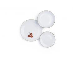 Excelsa Gold Servizio di Piatti 18 Pezzi, Porcellana, Bianco