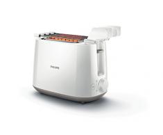 Philips Daily Collection HD2583/00 Tostapane con Pinza per Sandwich, 600 W, 8 Livelli di Tostatura, Bianco