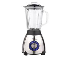 Jocca Frullatore a bicchiere, argento/550 W/1,5 l/contrasto di velocità con LED. / 2 velocità e modalità Turbo / 4 lame in acciaio inox