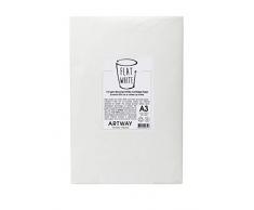 ArtWay Flat White - Carta Spessa da Disegno 100% Riciclata (50% Tazze per caffè) - 170 g/m² - A3-200 Fogli