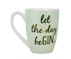 Paladone 5055964723293 Tazza da caffè con Scritta Let The Day Be Gin (Lingua Italiana Non Garantita), Ideale per Ufficio, casa e Regalo Perfetto, Ceramica, Verde