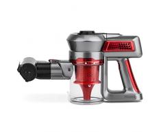 H.Koenig UP560 Aspirapolvere a mano Textile+, Autonomia 40min + Accessori, Rosso/Grigio 100W