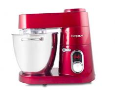 Beper 1200W-7L Impastatrice Professionale, 1200 W, 7 Litri, Metallo, Rosso